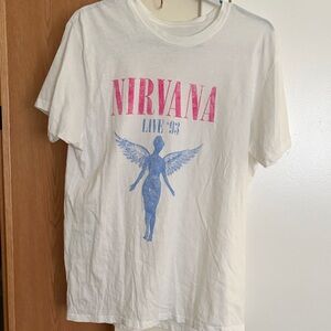 NIRVANA White Smiley Face Tee